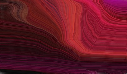 Poster - modern curvy waves background illustration with very dark pink, firebrick and dark moderate pink color