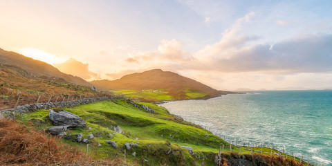 Wall Mural - Beara Peninsula at sunset outside Allihies, West Cork