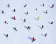 © vladstar - Background of many skiers and snowboarders. Winter sports