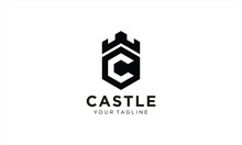 Illustration Of Castle Logo Design Template Vector