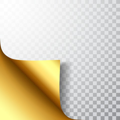 Poster - Paper page with curled corner and shadow. Template for your design. Set. Vector illustration