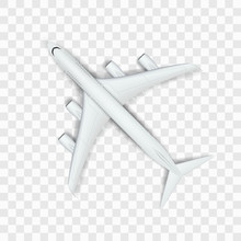 Abstract White Big Airplane On Transparent Back