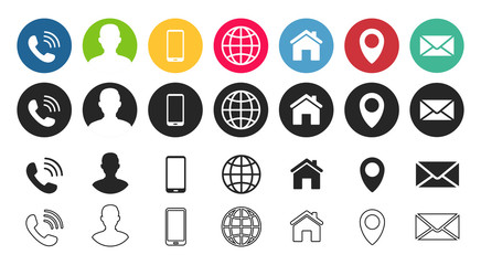 Wall Mural - business card contact information icons. vector illustration.