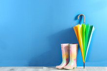 colorful rubber boots