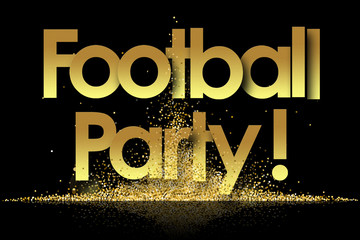 Wall Mural - Football Party in golden stars background