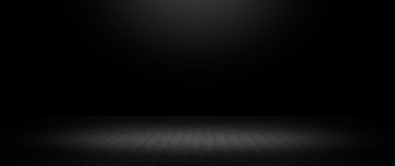 Wall Mural - black plaster with spotlight in studio.dark interior background. room with tile or cement and concre