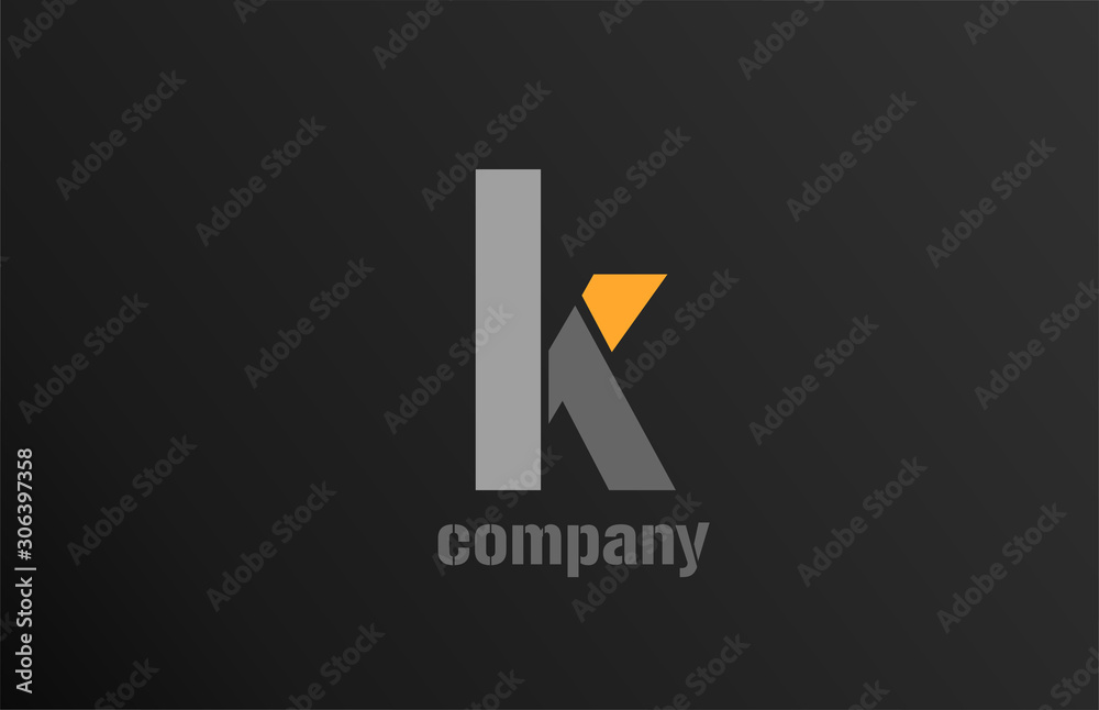 letter k alphabet icon logo shape for business company design Stock ...
