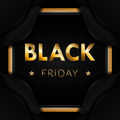 Sticker - Elegant black friday poster with text - Vector