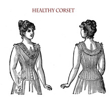 Healthcare And  Vintage Fashion Lifestyle: Correct Whalebone Corset Model To Prevent Unhealthy Deformation, 19th Century