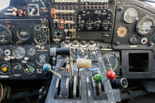 Cockpit Of An Old Russian Plane