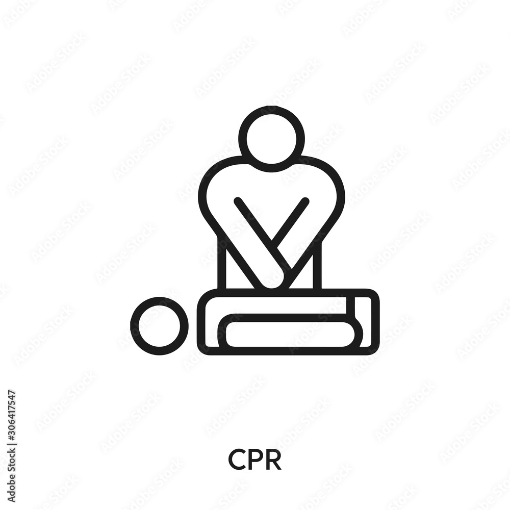 CPR icon vector. CPR icon vector symbol illustration. Modern simple vector icon for your design. CPR icon vector	 - obrazy, fototapety, plakaty 