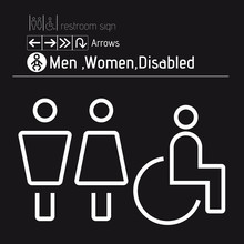 Toilet Restroom Men Women Disabled Handicap Wheelchair Sign Vectors24
