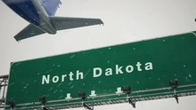 Airplane Take Off North Dakota In Christmas