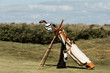 Hickory Golfbag Standing on the Fairway