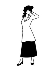 Poster - businesswoman standing on white background