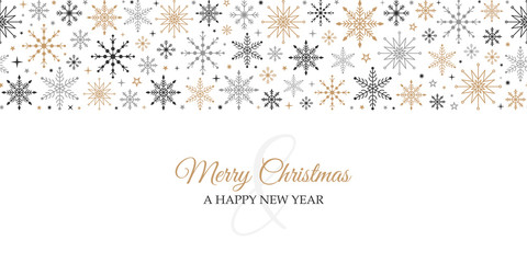 Wall Mural - merry christmas new year christmas card background with winter snowflakes seamless vector pattern