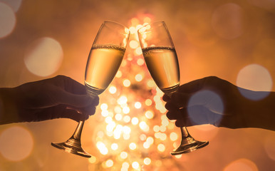 Christmas and new year toast celebration