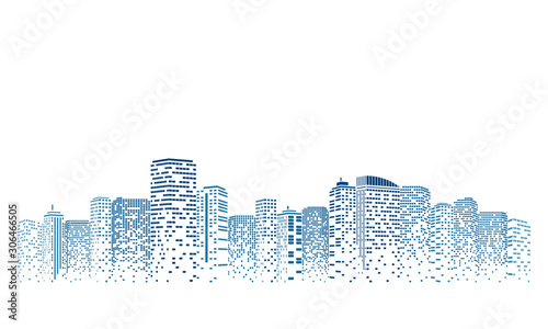 Fotografía Digital building city Illustration at night, City scene on night time