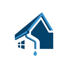 house roof gutter logo design. home pipe installation vector template illustrations