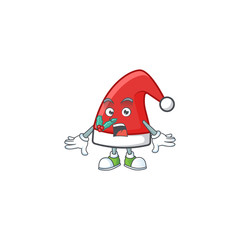 Sticker - Surprised santa claus hat face gesture on cartoon style