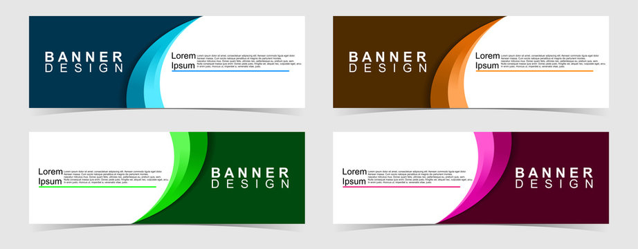 set of abstract vector banners design. collection of web banner template. modern template design for