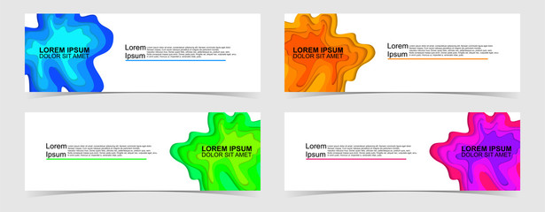 Wall Mural - Set of abstract vector banners design. Collection of web banner template. modern template design for web, ads, flyer, poster with 4 different colors on grey background