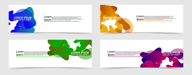 Wall Mural - Set of abstract vector banners design. Collection of web banner template. modern template design for web, ads, flyer, poster with 4 different colors on grey background