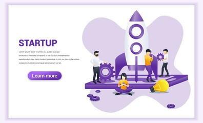 Poster - Start up Project concept for mobile development. Can use for web banner, infographics, landing page, web template. Vector illustration