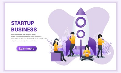 Poster - Start up Project concept for mobile app development and business. Can use for web banner, infographics, landing page, web template. Vector illustration