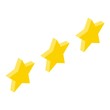 © ylivdesign - Three gold stars icon. Isometric of three gold stars vector icon for web design isolated on white background