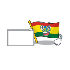 Sticker - Flag ethiopia with board cartoon Character design style