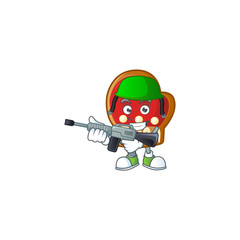 Sticker - A cartoon style of gloves cookies Army with machine gun