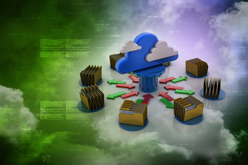 Poster - 3d rendering Documents copying one file to another
