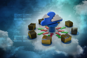 Poster - 3d rendering Documents copying one file to another