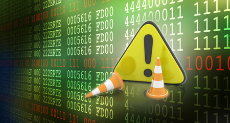 Poster - 3d rendering Exclamation sign with warning