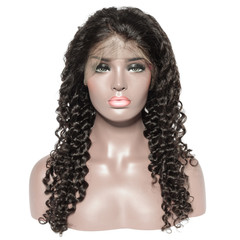 deep wave curly black human hair weaves extensions lace wigs