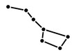 Big dipper asterism in the Ursa Major constellation with dots flat vector icon for space apps and websites