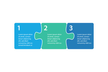 Infographics step blocks as puzzle jigsaw pieces.