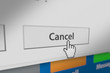 Mouse Cursor Clicking Cancel Button on Monitor Screen. 