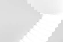 Design Elements White Stairs Realistic Illustration Design With Shadow On White Background