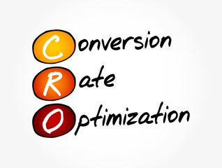 Poster - cro - conversion rate optimization acronym, business concept background
