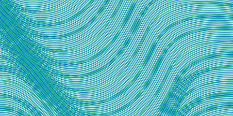  Abstract blue and green curved waves refraction vector background