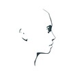 © JEGAS RA - Face profile view. Elegant silhouette of a female head. Beautiful woman portrait.