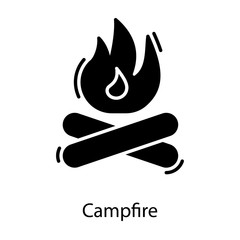 Canvas Print -  Outdoor Campfire Vector 