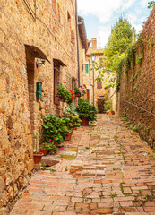 Wall Mural - Tuscan Medieval Village Monticchiello Tuscany Italy