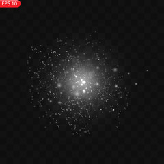 Star burst with dust and sparkle isolated