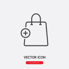 Fototapete - Add to cart icon vector. Linear style sign for mobile concept and web design. Add to basket symbol illustration. Pixel vector graphics - Vector.