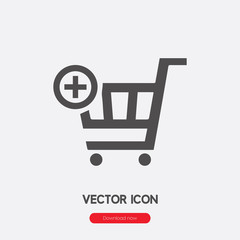 Fototapete - add to cart icon vector. Linear style sign for mobile concept and web design. add to cart symbol illustration. Pixel vector graphics - Vector.