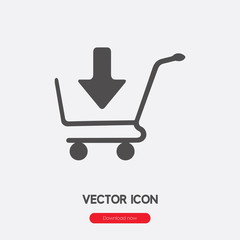 Fototapete - Add to cart icon vector. Linear style sign for mobile concept and web design. Add to cart symbol illustration. Pixel vector graphics - Vector.