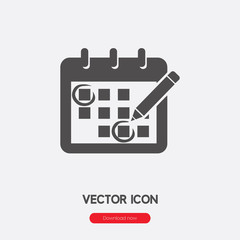 Poster - Calendar icon vector. Linear style sign for mobile concept and web design. Calendar symbol illustration. Pixel vector graphics - Vector.